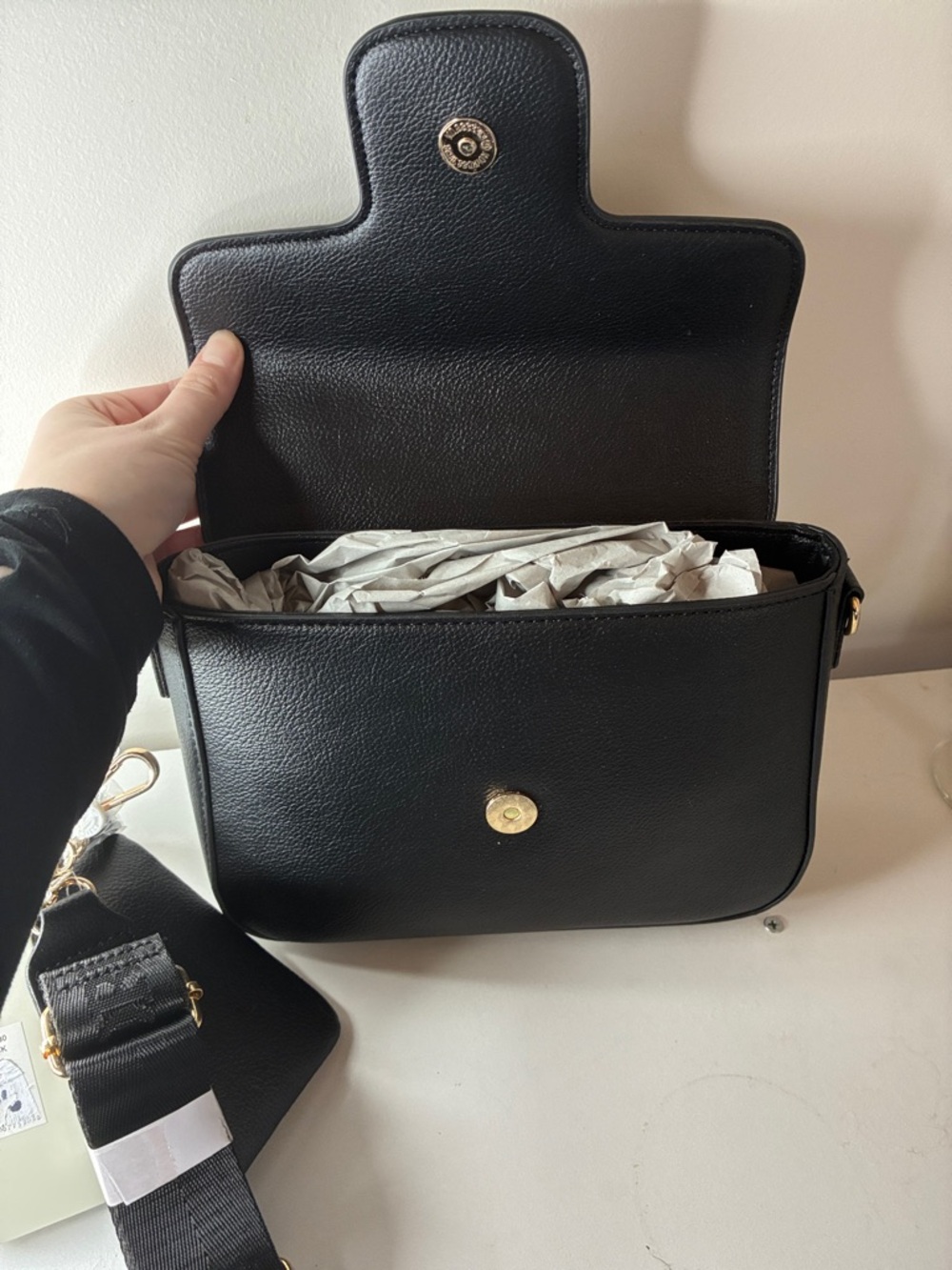 Valentino Orlandi Black Crossbody Bag with Matching Coin Pouch NWT - Picture 12 of 15
